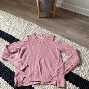 Lucky Brand Cold Shoulder Pink Knit  Women’s Sweater Size Small